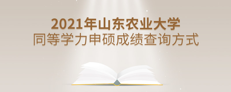山東農業大學同等學力申碩成績可通過什么方式查詢？