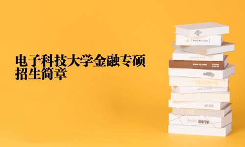 電子科技大學(xué)金融專碩招生簡(jiǎn)章