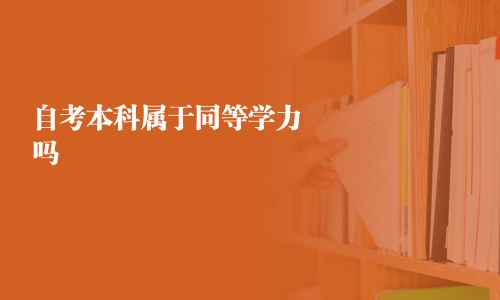 自考本科屬于同等學(xué)力嗎