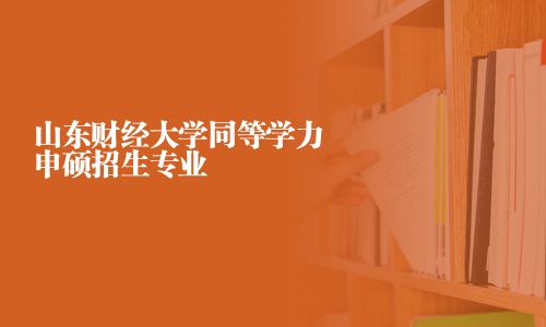 山東財經大學同等學力申碩招生專業