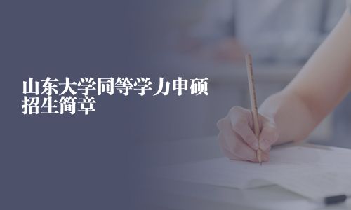 山東大學同等學力申碩招生簡章