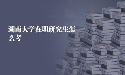 湖南大學在職研究生怎么考
