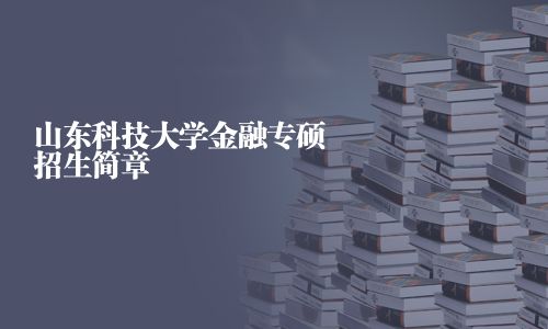 山東科技大學金融專碩招生簡章