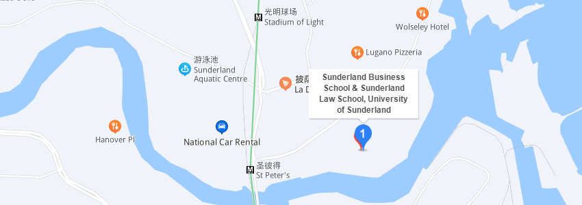 英國桑德蘭大學學校地圖
