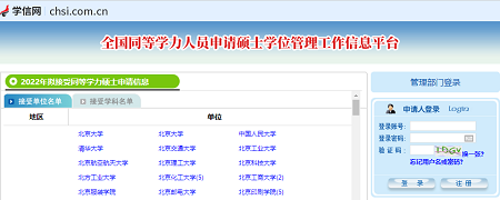 同等學(xué)力申碩報名入口