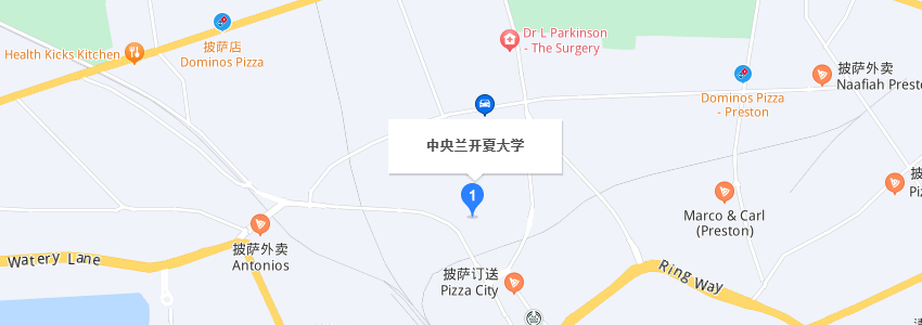 中央蘭開夏大學學校地圖 中央蘭開夏大學學校地圖