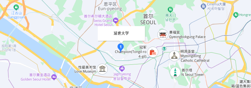 韓國延世大學學校地圖